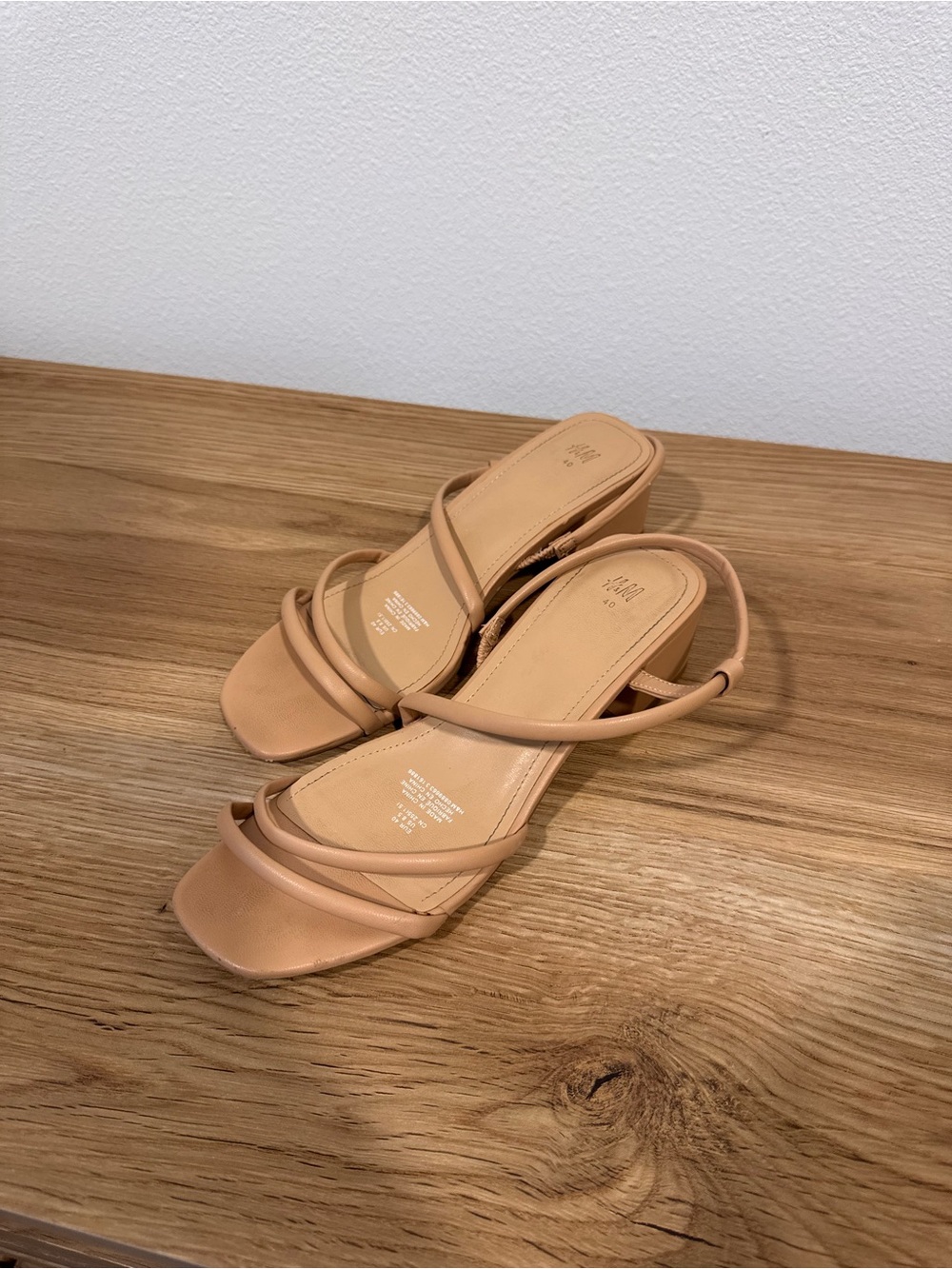 Women's Nude Strappy Low Heel Sandals